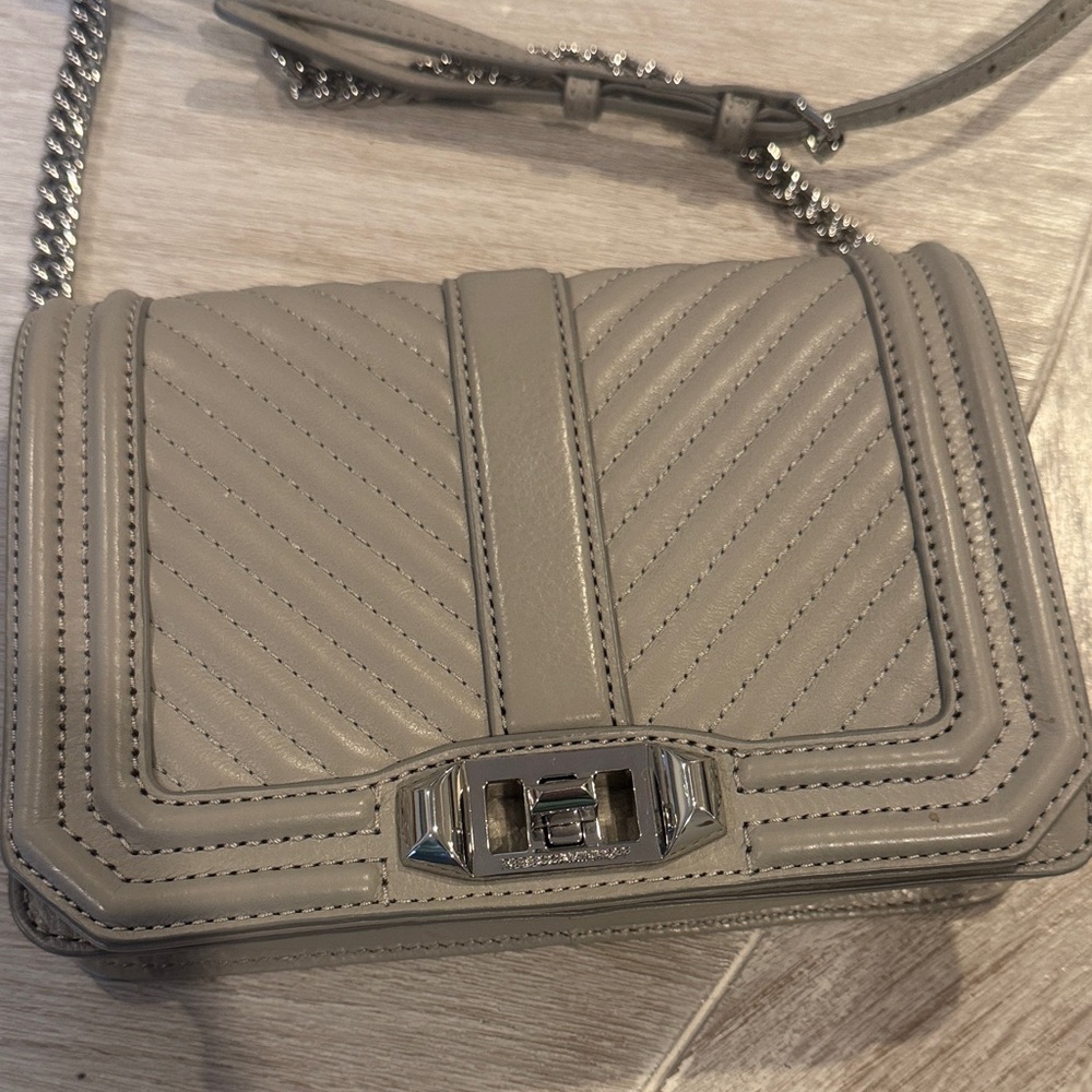 Rebecca Minkoff Taupe Quilted Crossbody Bag